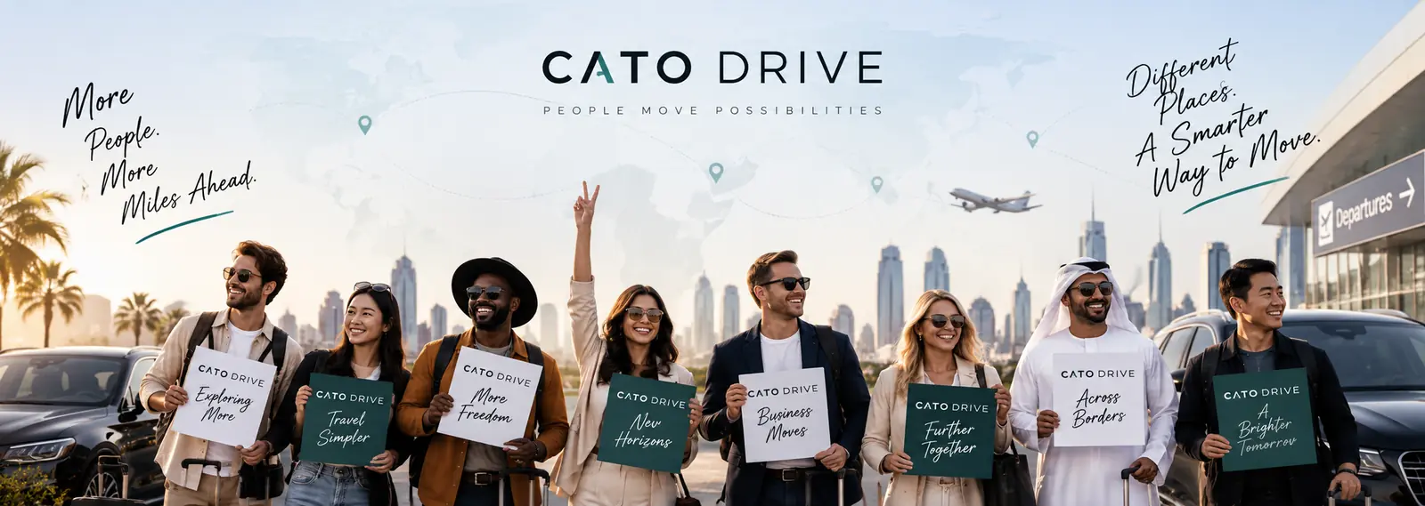 CatoDrive concierge delivering a car to a traveler at the terminal